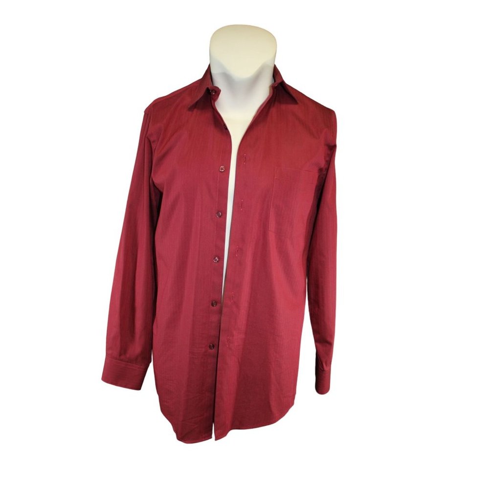 Van Heusen/ Polo long sleeved /(Size M) /Red /( 62% Cotton & 38% Polyester)